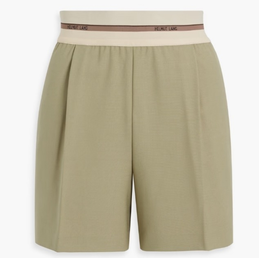 HELMUT LANG | Stretch Wool-blend Pull-on Short In Green